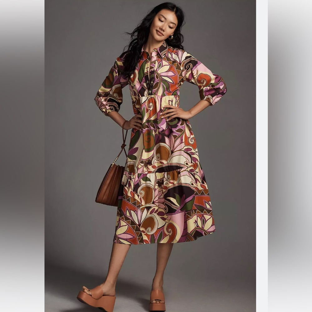Anthropologie bettina midi dress